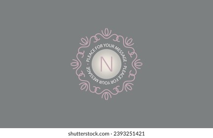 Abstract vector letter N logo. Vector concept for boutique, hotel, restaurant, flower shop, jewelry, fashion, wine, heraldry, emblem.