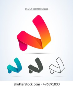 Abstract vector letter n logo design elements set