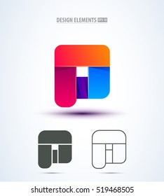 Abstract vector letter p illustration set