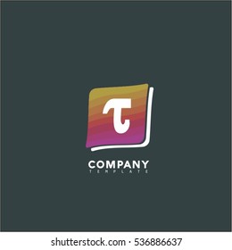 Abstract Vector Letter T Design Template. Creative Concept Icon. Colorful Square Logo.