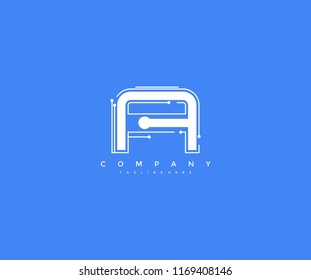 Abstract Vector Letter A Techno Circuit Logo