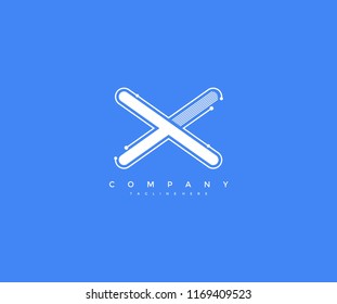 Abstract Vector Letter X Techno Circuit Logo