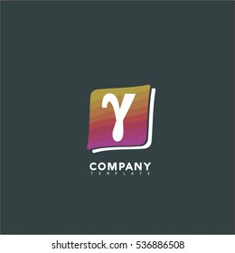 Abstract Vector Letter Y Design Template. Creative Concept Icon. Colorful Square Logo.