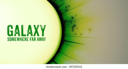 Abstract vector light background with planet and eclipse of its star. Bright star light shine from the edges of a planet. Sparkles of stars on the background. 