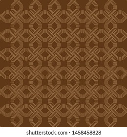 Abstract vector from light brown rounded rectangle pattern on plain dark brown color background 