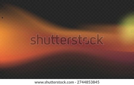 Abstract vector light effect overlay with soft orange and golden yellow blurred gradients flowing horizontally on dark background for photography and graphic design.