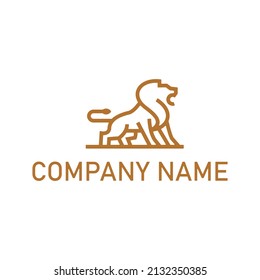 Abstract Vector Line Art Animal King of the Jungle Lion Sign Symbol Icon Logo Template Design