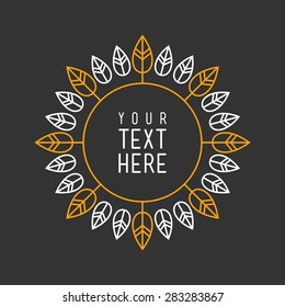 Abstract Vector Line Art Floral Decoration Frame. Design Template