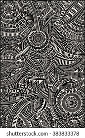 Abstract vector line art tribal decorative ethnic background 