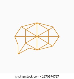 Abstract vector line brain logo. 