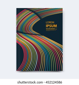 Abstract vector line design for cover, poster, banner, flayer, business card, magazine annual report, title page, brochure template layout or booklet .A4 size with geometric shapes on white background