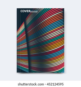 Abstract vector line design for cover, poster, banner, flayer, business card, magazine annual report, title page, brochure template layout or booklet .A4 size with geometric shapes on white background