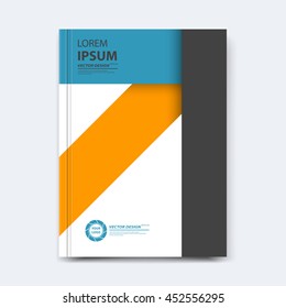 Abstract vector line design for cover, poster, banner, flayer, business card, magazine annual report, title page, brochure template layout or booklet .A4 size with geometric shapes on white background