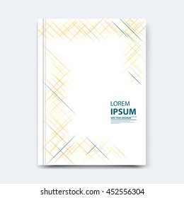 Abstract vector line design for cover, poster, banner, flayer, business card, magazine annual report, title page, brochure template layout or booklet .A4 size with geometric shapes on white background
