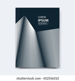 Abstract vector line design for cover, poster, banner, flayer, business card, magazine annual report, title page, brochure template layout or booklet .A4 size with geometric shapes on white background