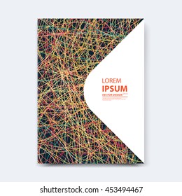 Abstract vector line design for cover, poster, banner, flayer, business card, magazine annual report, title page, brochure template layout or booklet .A4 size with geometric shapes on white background