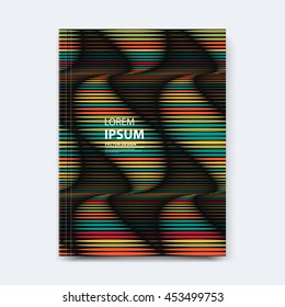 Abstract vector line design for cover, poster, banner, flayer, business card, magazine annual report, title page, brochure template layout or booklet .A4 size with geometric shapes on white background