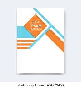 Abstract vector line design for cover, poster, banner, flayer, business card, magazine annual report, title page, brochure template layout or booklet .A4 size with geometric shapes on white background