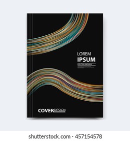 Abstract vector line design for cover, poster, banner, flayer, business card, magazine annual report, title page, brochure template layout or booklet .A4 size with geometric shapes on white background