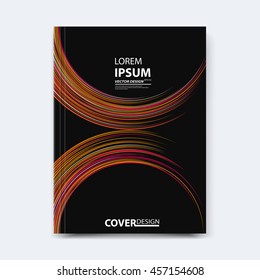 Abstract vector line design for cover, poster, banner, flayer, business card, magazine annual report, title page, brochure template layout or booklet .A4 size with geometric shapes on white background