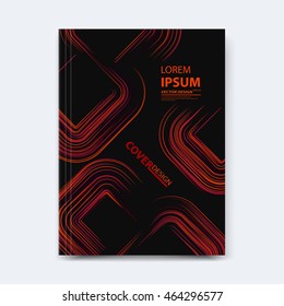 Abstract vector line design for cover, poster, banner, flayer, business card, magazine annual report, title page, brochure template layout or booklet .A4 size with geometric shapes on white background