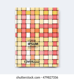 Abstract vector line design for cover, poster, banner, flayer, business card, magazine annual report, title page, brochure template layout or booklet .A4 size with geometric shapes on white background