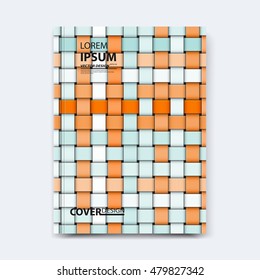 Abstract vector line design for cover, poster, banner, flayer, business card, magazine annual report, title page, brochure template layout or booklet .A4 size with geometric shapes on white background