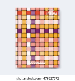 Abstract vector line design for cover, poster, banner, flayer, business card, magazine annual report, title page, brochure template layout or booklet .A4 size with geometric shapes on white background