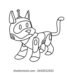 abstract vector line drawing of robotic animals