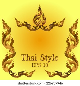 Abstract vector line Thai for business and education. 