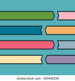 Abstract vector lines and arrows with shadows. Colorful template for advertising brochure.
