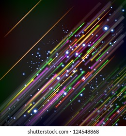 Abstract vector lines design on dark background.