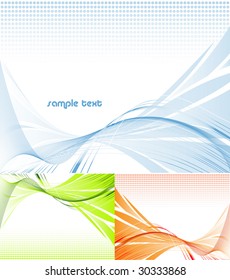 abstract vector lines in three color variation