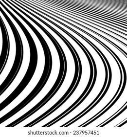 Abstract Vector Lines Wave Strokes . Curved Stripes . 