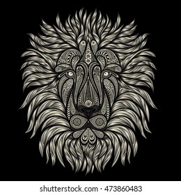 Abstract vector lion of patterns