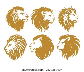 Abstract Vector Lion or Tiger Icon or Logo Pack Design Template