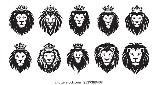 Abstract Vector Lion or Tiger Icon or Logo Pack Design Template