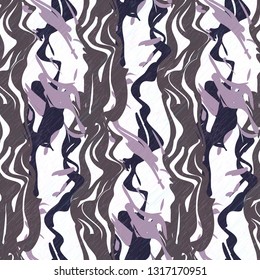 Abstract vector liquid and lines seamless pattern 