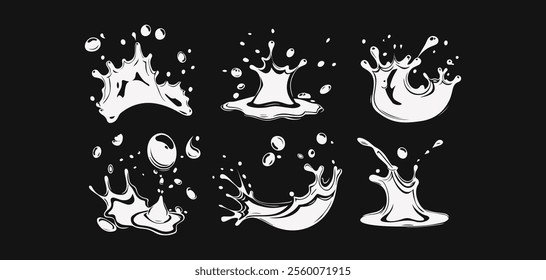 Abstract Vector Liquid Splash Shapes