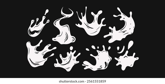 Abstract Vector Liquid Splash Shapes