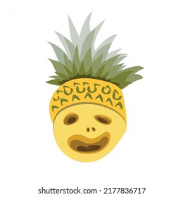 Abstract vector logo about pineapple head, unique and strange suitable for community logos or printed images on t-shirts