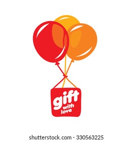 Abstract vector logo box with gifts. Design element
