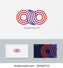Abstract vector logo business card. Vector template. Technology, business, science theme etc.