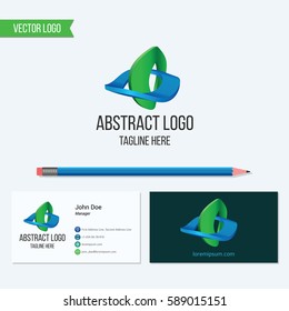 Abstract vector logo and business card template