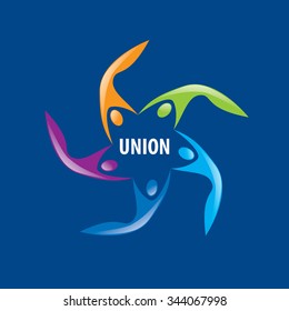 Abstract vector logo colored people in the Union