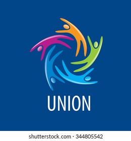 Abstract vector logo colored people in the Union