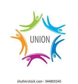 Abstract vector logo colored people in the Union