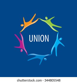 Abstract vector logo colored people in the Union