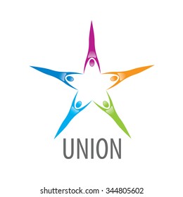 Abstract vector logo colored people in the Union