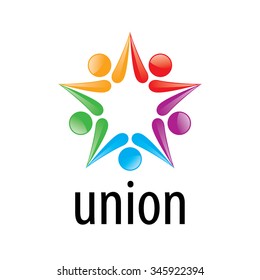 Abstract vector logo colored people in the Union